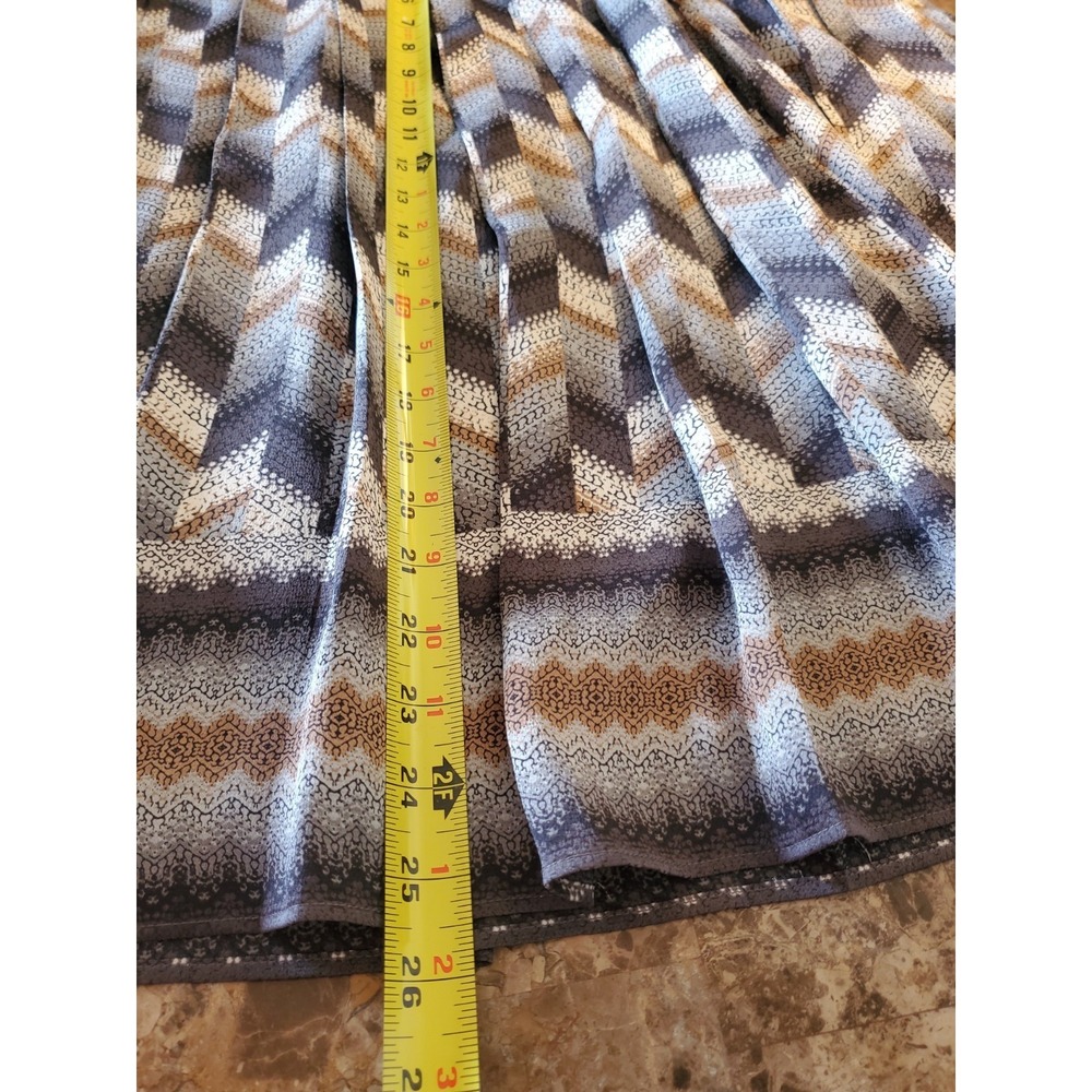 Talbots Skirt Sz 10 Midi Pleats Gray Brown Beige Side Zip Academia Office Work - Picture 5 of 9